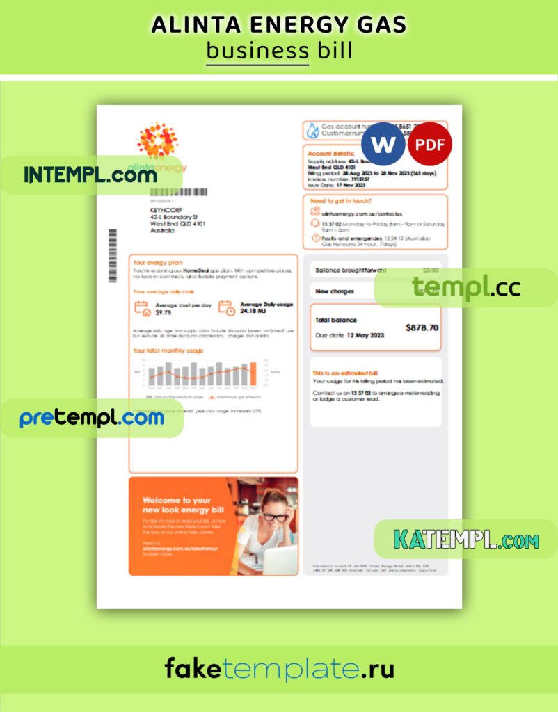 O2 Phone Bill Letters Examples Germany RECHNUNG O2 business utility bill template in Word and PDF ...
