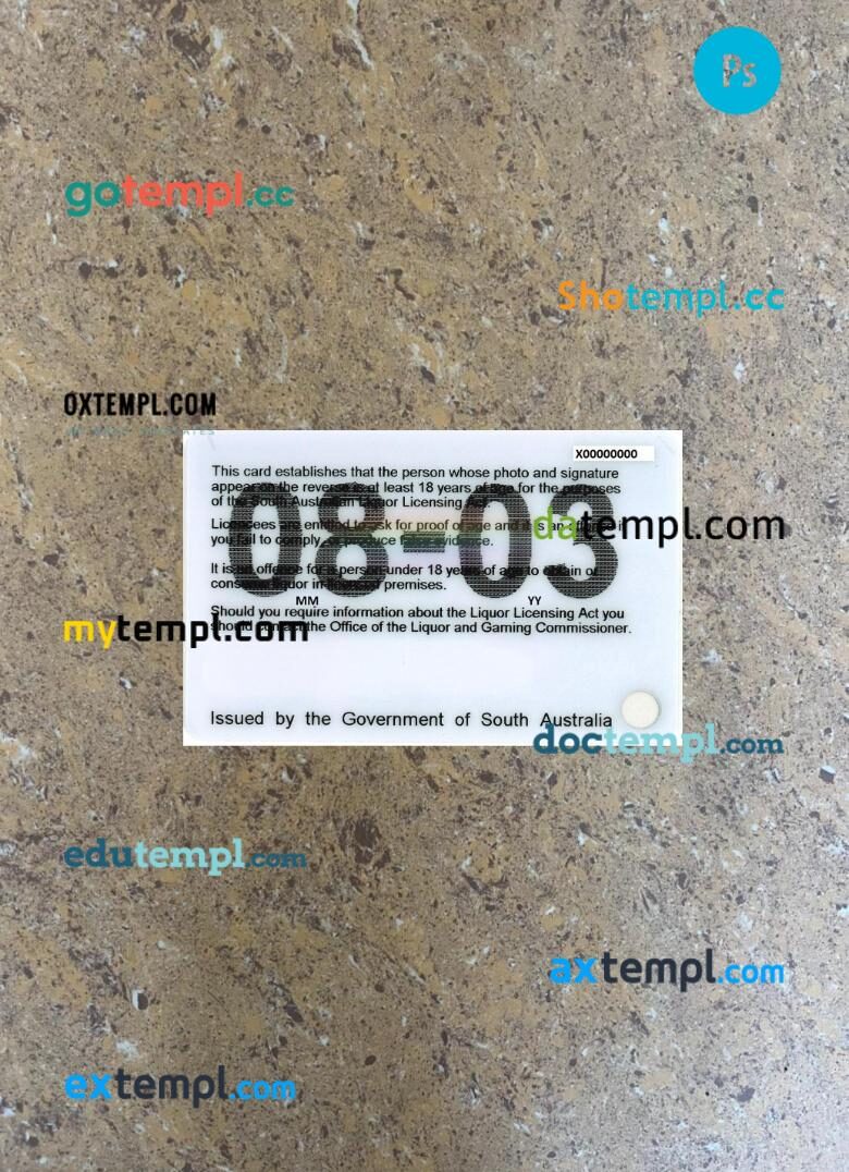 Australia Queensland proof of age photo card PSD files, scan and photo taken image, 2 in 1 - Image 2