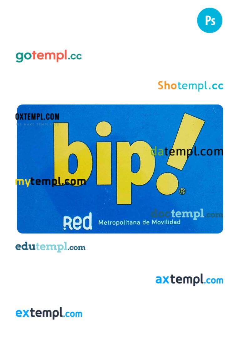 Chile transport card PSD template