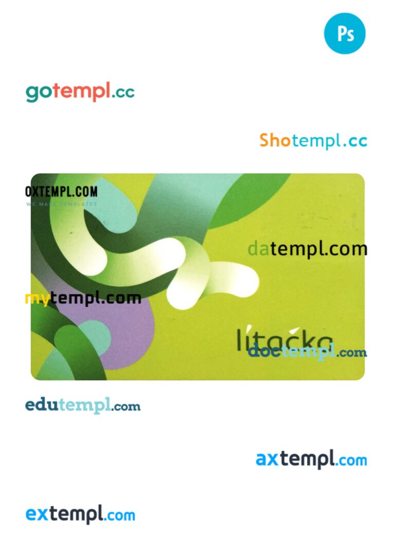 Czech transport card PSD template