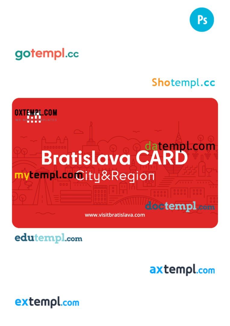 Slovakia transport card PSD template