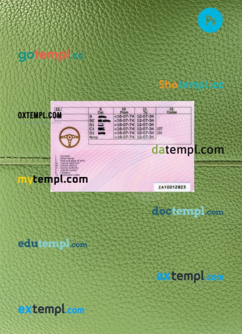 United Kingdom driving license PSD files, scan look and photographed image, 2 in 1, 2007-present - Image 2